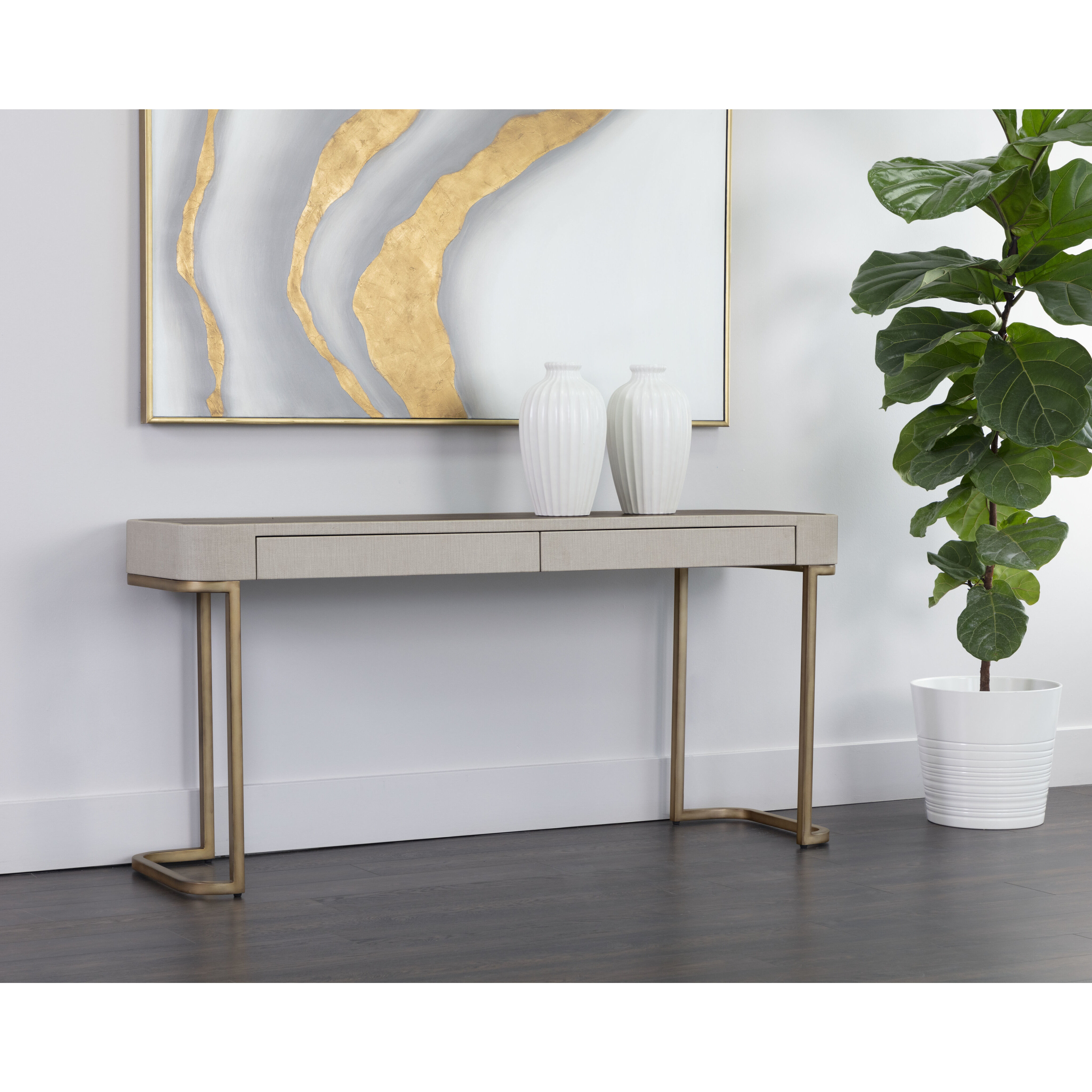 Jamille 64 X 18 inch Cream Console Table
